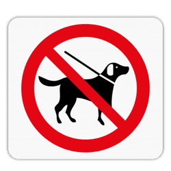 Vlak terreinbord 119x109mm - Pictogram Honden niet toegestaan