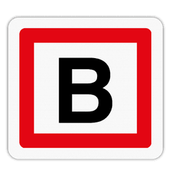 Vlak terreinbord 119x109mm - Pictogram Brandpunt of Brandkraanlocatie