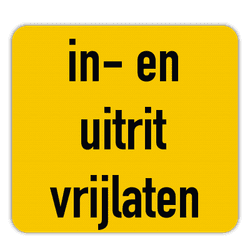 Vlak terreinbord 119x109mm - In- en uitrit vrijlaten
