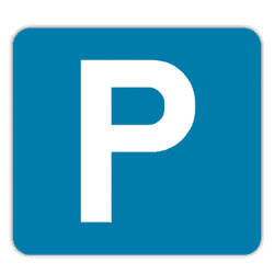 Vlak terreinbord 119x109mm - Pictogram Parking