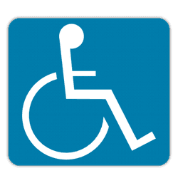 Vlak terreinbord 119x109mm - Pictogram Mindervaliden