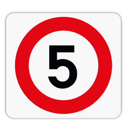 Vlak terreinbord 119x109mm - Pictogram Max snelheid (aanpasbaar)
