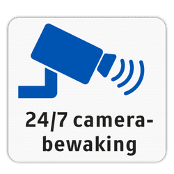 Vlak terreinbord 119x109mm - Pictogram Camerabewaking