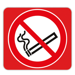 Vlak terreinbord 119x109mm - Pictogram Roken verboden