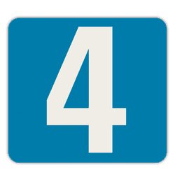 Huisnummerbord blauw reflecterend 119x109mm