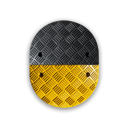 Verkeersdrempel &Oslash;400x50mm - geel/zwart (2-delig) - gerecycled kunststof