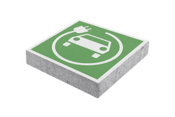 Symbooltegel oplaadpunt elektrische auto - 300x300x60mm met facetrand