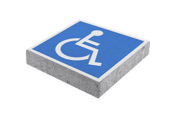 Parkeertegel mindervalide blauw/wit - 300x300mm met facetrand