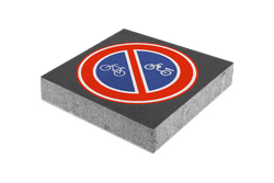 Symbooltegel geen (brom)fietsen plaats - 300x300mm met facetrand