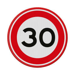Verkeersbord maximum snelheid 30km/u RVV A01-30 - reflecterend