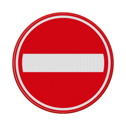 Verkeersbord verboden in te rijden RVV C02 - reflecterend