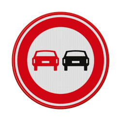 Verkeersbord inhalen verboden RVV F01 - reflecterend