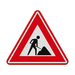 Verkeersbord werk in uitvoering RVV J16 - reflecterend