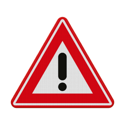 Verkeersbord waarschuwing gevaar RVV J37 - reflecterend