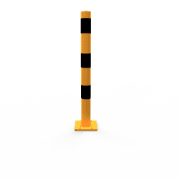 Poteau anti-stationnement rabattable &Oslash;60/76 jaune/noir