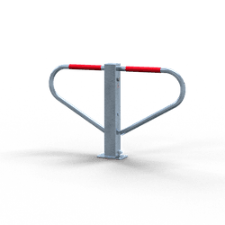 Barri&egrave;re anti-stationnement de parking - blanche ou galvanis&eacute; - rabattable - serrure cylindr&eacute;e