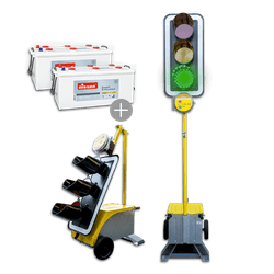 Mobiele signalisatielichten Nissen LZA500 LED met radioterugmelding &ndash; set van 2 stuks