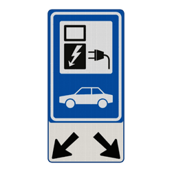 Verkeersbord RVV E08 - oplaadpunt + pijlen - BE04b