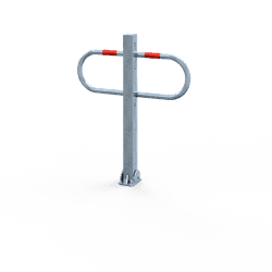 Barri&egrave;re anti-stationnement de parking - blanc ou galvanis&eacute; - rabattable - serrure cylindr&eacute;e