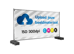 Bouwhekdoek 335x175cm, banner 510 &ndash; met eigen ontwerp