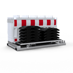 Absperrschrankengittern (10 St&uuml;ck) Type NOX reflektierend rot/wei&szlig;e - mit Fu&szlig;platten, Lager- und Transporttraverse