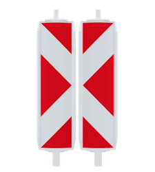 Kunststoffbake Typ 60 pfeilf&ouml;rmig, doppelseitig, rot/wei&szlig; reflektierend