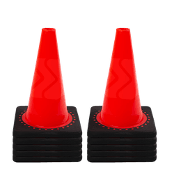 Verkeerspion 300mm oranje met verzwaarde voet - set 10 stuks