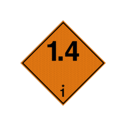 Pictogram ADR 1.4 gering gevaar voor ontploffing - reflecterend