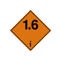Pictogram ADR 1.6 uiterst weinig gevoelige voorwerpen, zonder gevaar voor massale explosie - reflecterend