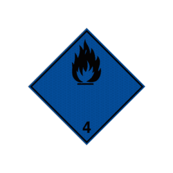 Pictogram ADR 4.3 - In contact met water komen ontvlambare gassen vrij - reflecterend