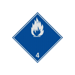 Pictogram ADR 4.3b - In contact met water komen ontvlambare gassen vrij - reflecterend