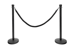 Ensemble de 2 poteaux de guidage noirs avec cordon noir &ndash; T&ecirc;te ovale
