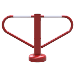 Barri&egrave;re anti-stationnement de parking Crash Proof - rouge - rabattble - serrure cylindr&eacute;e