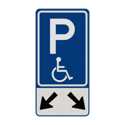 Verkeersbord RVV E06-OB504 Parkeren mindervaliden 2 vakken