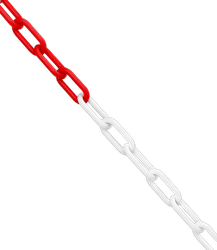 Absperrkette aus Kunststoff rot/wei&szlig;, 4 mm - L&auml;nge 25 Meter