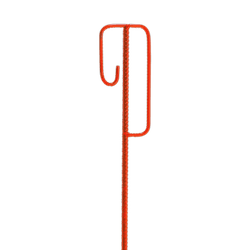 Paaltjes voor lint, gaas of ketting - 1200x&Oslash;14mm rood gelakt staal