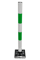 TS-KICKFLEX-GW poteau flexible &agrave; ressort en plastique &Oslash;60x1000mm vert/blanc r&eacute;tror&eacute;fl&eacute;chissant - avec m&eacute;canisme &agrave; ressort