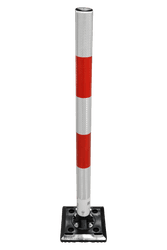 TS-KICKFLEX-RW flexibele kunststof veerpaal &Oslash;60x1000mm rood/wit reflecterend - met veermechanisme