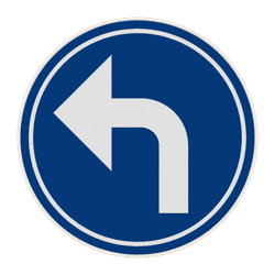 Panneau d'obligation G2000 D1e - Obligation de suivre &agrave; gauche