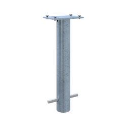 Manchon de sol pour poteau rabattable avec platine 100 x 150 mm