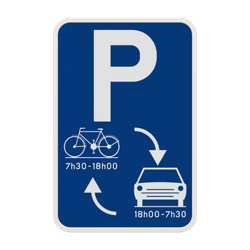 Panneau de signalisation E9j Stationnement variable