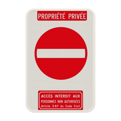 Propri&eacute;t&eacute; priv&eacute;e - Article 3.67 Acc&egrave;s interdit