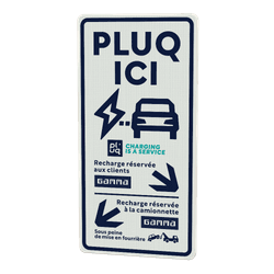 Verkeersbord - Pluq Ici (Gamma) klanten/bestelwagen - PLUQ (FR)