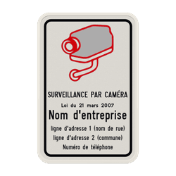 Panneau officiel de surveillance par cam&eacute;ra - Belgique - loi du 21 mars 2007
