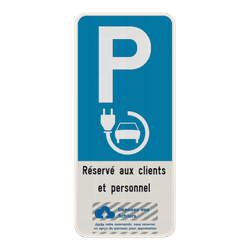 Panneau de stationnement - Borne de rechargement voiture &eacute;lectrique personnalisable