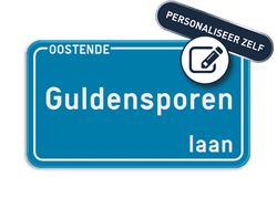 Straatnaambord gepersonaliseerd blauw 400x200