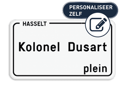 Personaliseerbaar Belgisch straatnaambord wit 400x200