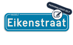 Gepersonaliseerd Belgisch straatnaambord blauw 700x200mm