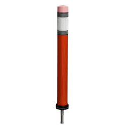 Pole Cone PENCIL &Oslash;80x800mm &ndash; rouge/blanc RA2