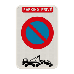 Interdiction de stationnement - Parking priv&eacute; - E1 - r&eacute;gle de remorquage
